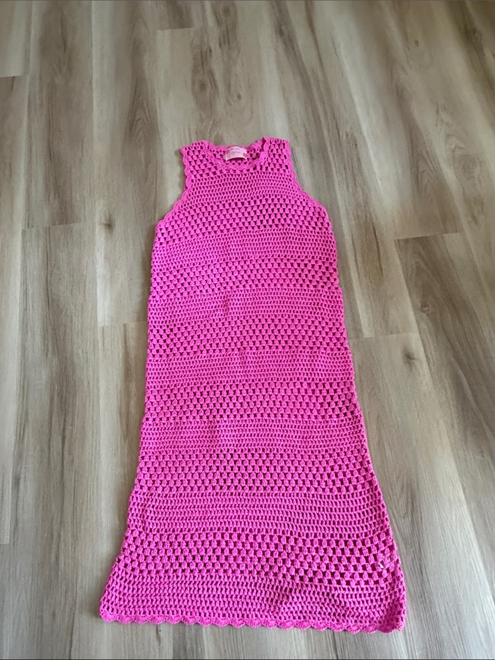Show Me Your MuMu Hot Pink Crochet Maxi Swim Coverup